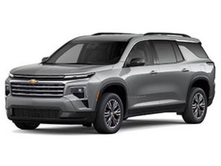 A green 2025 Chevrolet Traverse